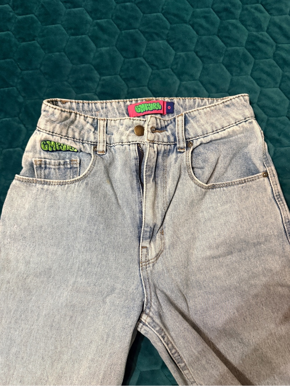 Empyre Light Wash Denim Jeans Carpenter Style Straight Leg Size 0